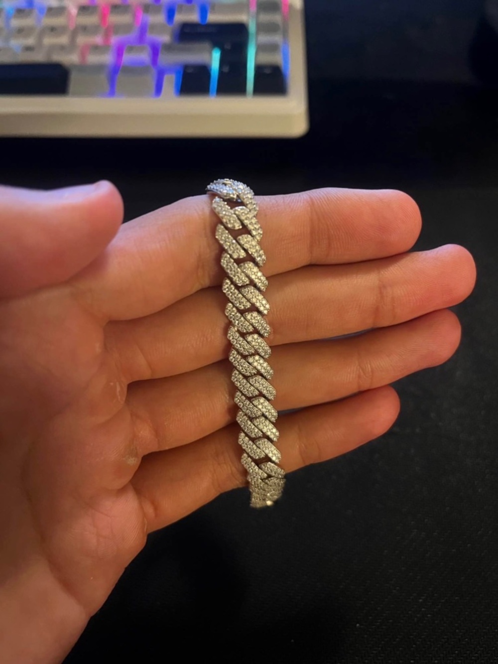 VVS1 Moissanite Cuban Bracelet - Picture 3 of 5